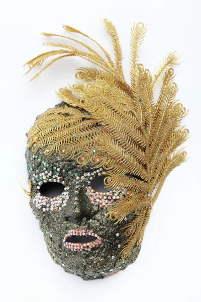 Beautiful decorative mask with feather and gems Royalty Free Stock Images