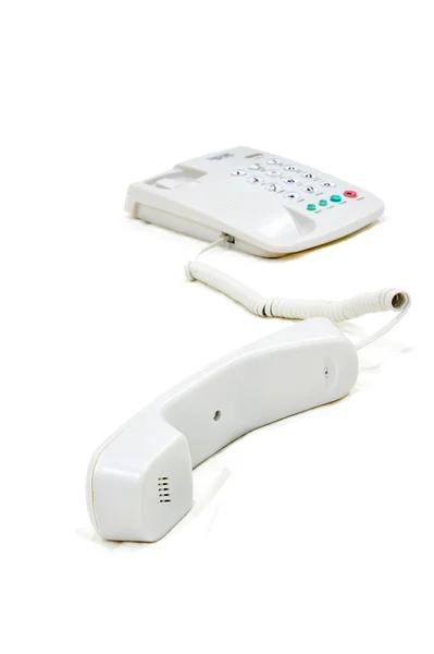 Moderno telefone branco escritório de negócios isolado em um backg branco — Fotografia de Stock