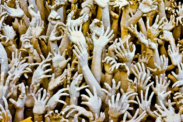 Hands From Hell at Wat Rong Khun in Chiang Rai, Thailand — Stock Photo, Image