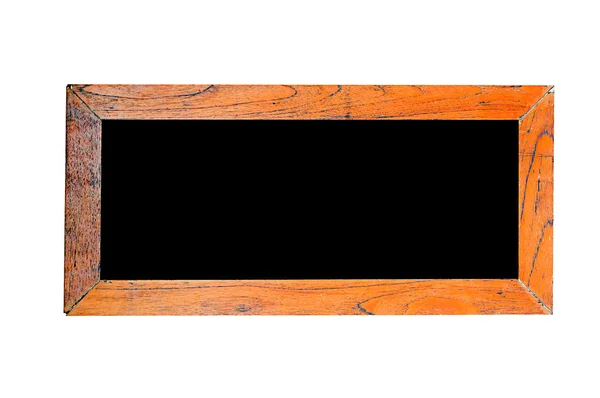 Blank chalkboard in wooden frame isolated on white — Stock Photo, Image