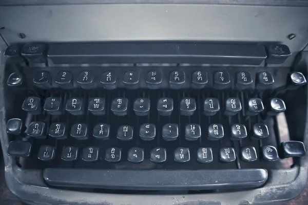 Keyboard of a vintage typewriter in close up — Stock Photo, Image