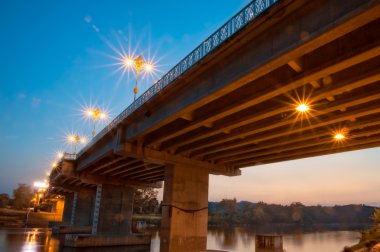 khoar praya mengrai Köprüsü'nde günbatımı, chiang rai Eyaleti, thail