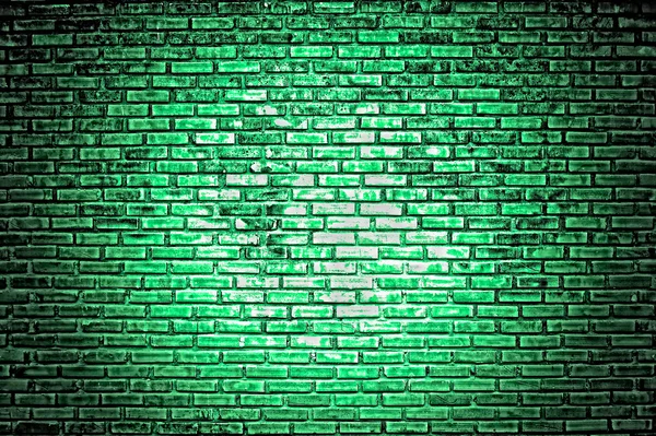 Muro di mattoni grezzi verdi — Foto Stock