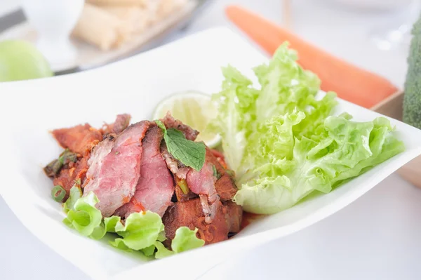 Spicy pork salad with vegetables , Thailand food — Stock Photo, Image