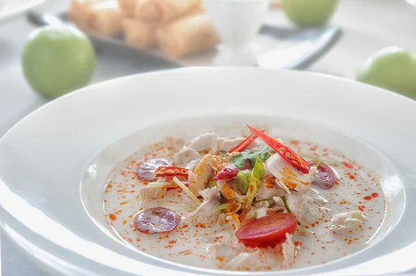 Chicken soup , hot and spicy , favorite thai food — Stock Photo, Image