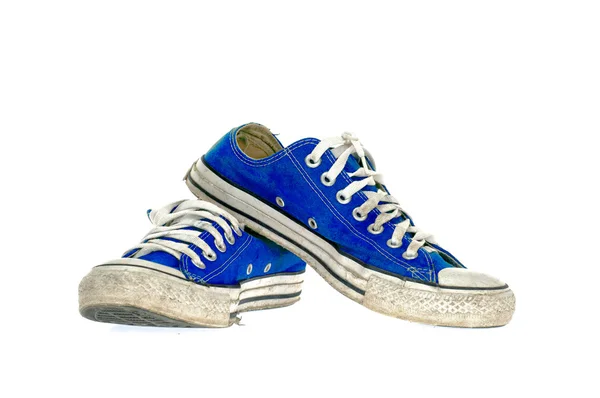 stock image vintage blue shoe on White  background