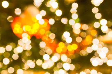 Noel ışığının soyut yuvarlak bokeh arkaplanı 