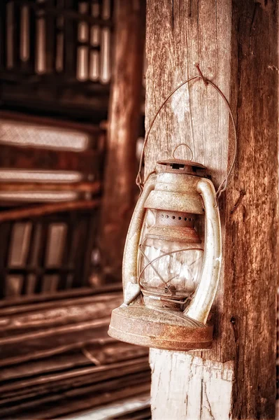 Old rusty kerosene lamp — Stock Photo, Image