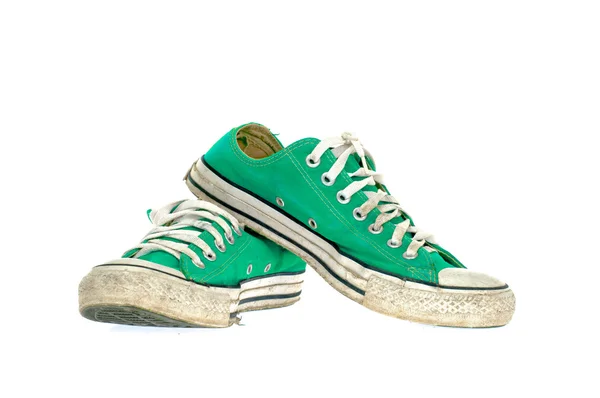 Zapato verde vintage sobre fondo blanco —  Fotos de Stock