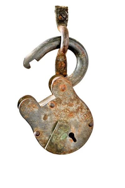 Vintage lock isolate auf weißem Hintergrund — Stockfoto