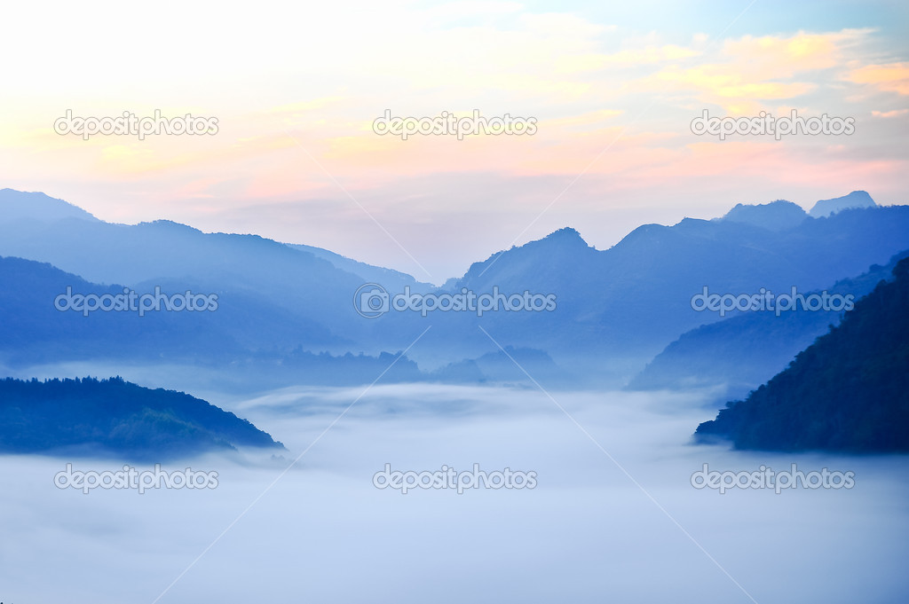 Chiang Mai morning on hilltop view,Thailand 