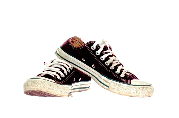 Ročník fialové boty na bílém pozadí — Stock fotografie