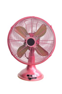 beyaz zemin üzerine kırmızı Vintage elektrikli fan 