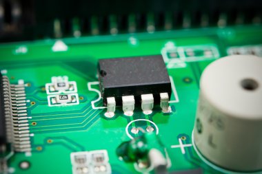 Elektronik komponentler makro arka planlı devre kartı 