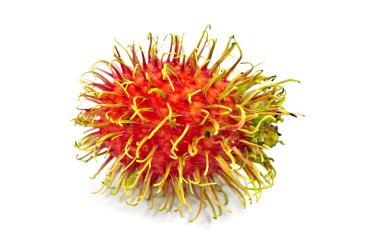 Rambutan beyaz arkaplanda izole edildi
