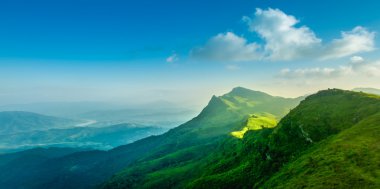 Sunset olay yerinde DOI pha tang, chiangrai, Tayland 