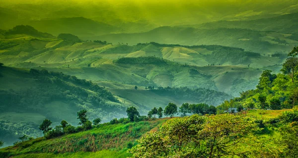 Paysage de montagne couche, Chiang rai, Thaïlande — Photo