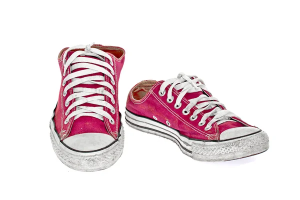 Zapato vintage rosa sobre fondo blanco —  Fotos de Stock