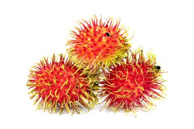 Rambutan beyaz arkaplanda izole edildi