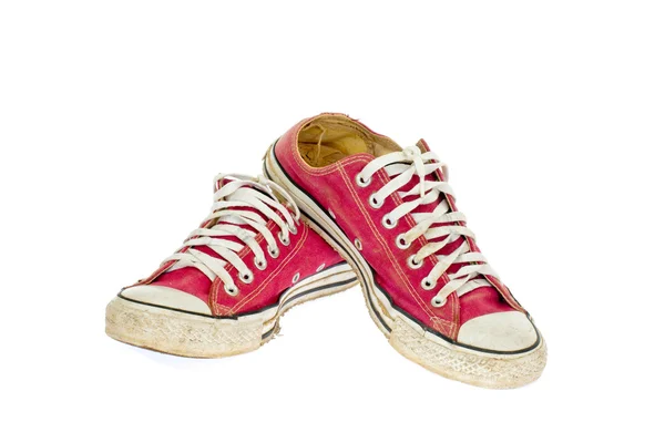 Chaussure rouge vintage sur fond blanc — Photo