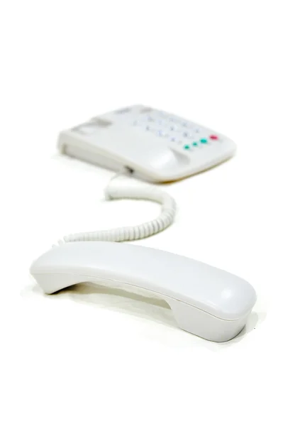 Moderno telefone branco escritório de negócios isolado em um backg branco — Fotografia de Stock