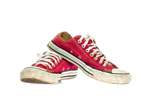 Chaussure rouge vintage sur fond blanc — Photo