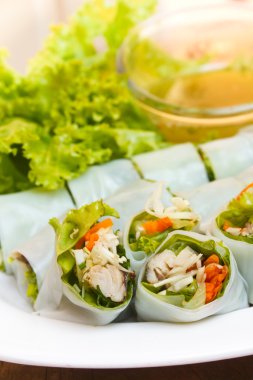 erişte ile kızarmış uskumru sarmış Tayland gıda.