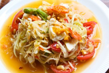 Papaya salatası, Tayland gıda.