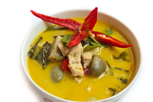 Zelené kari s vepřovým, thajské jídlo. — Stock fotografie