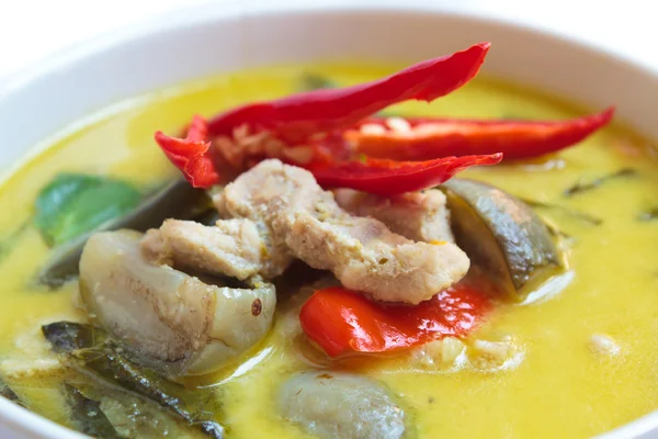 Curry verde com carne de porco, comida tailandesa . — Fotografia de Stock