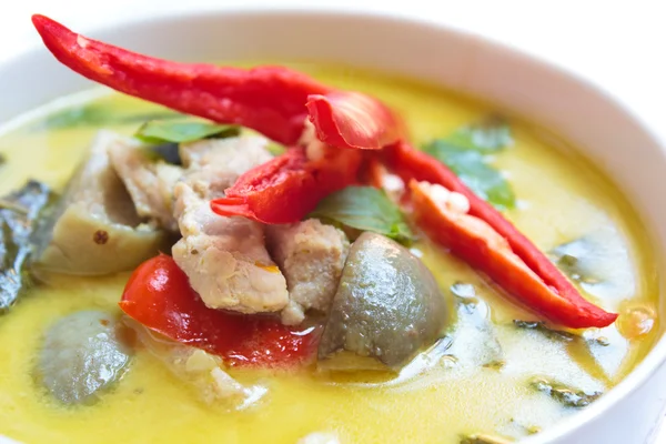 Curry verde con cerdo, comida tailandesa . Fotos de stock libres de derechos