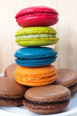 Fransız macarons. 