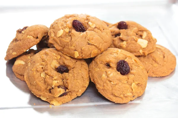 Oatmeal Rozijnen cookies. — Stockfoto