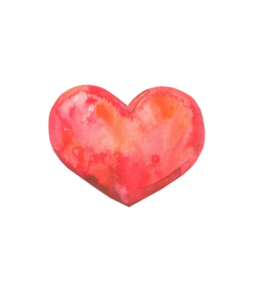 Aquarel hart rood — Stockfoto