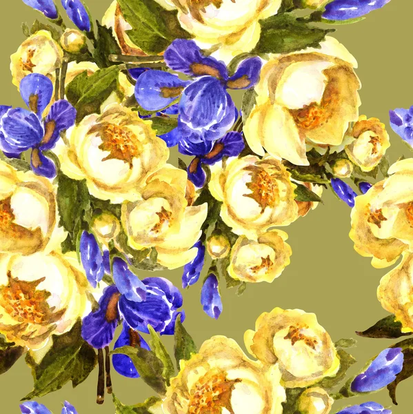 Patrón de flores azules — Foto de Stock