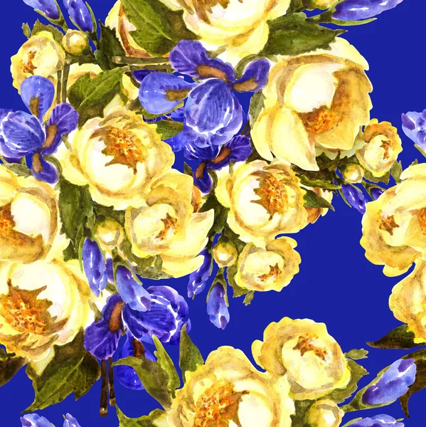 Blue Flowers Pattern — Stock Photo, Image