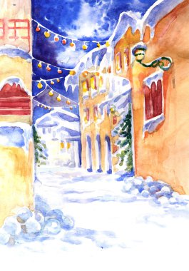 Kış şehir manzarası