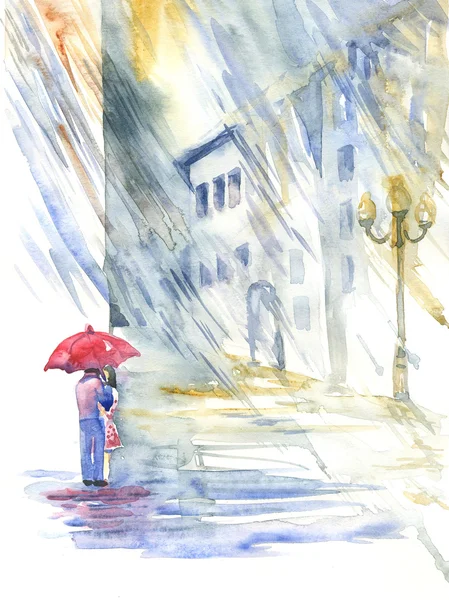 Şehirde yağmur yağıyor.