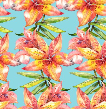 Lily çiçekler seamless modeli