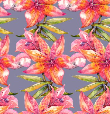 Lily çiçekler seamless modeli