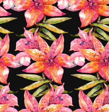 Lily çiçekler seamless modeli