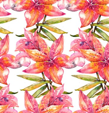 Lily çiçekler seamless modeli
