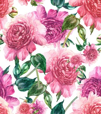 pembe peonies seamless modeli