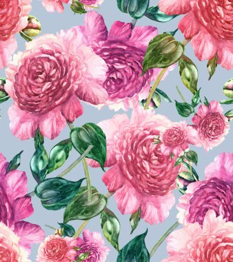 pembe peonies seamless modeli