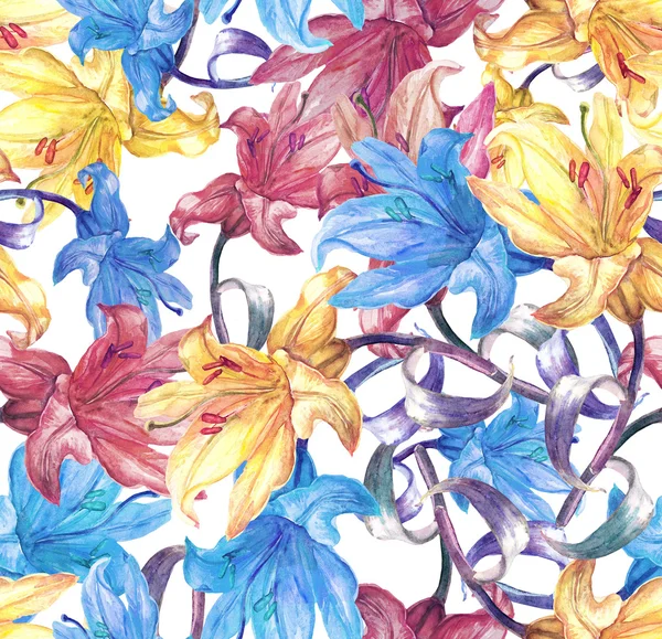 Lily çiçekler seamless modeli