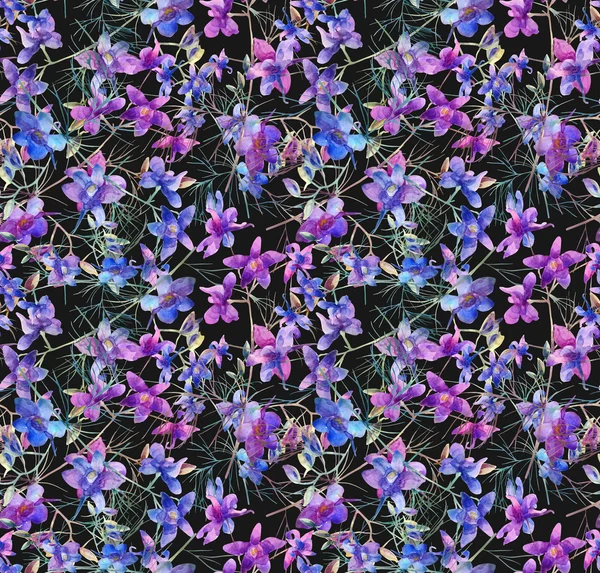 Summer Blue Flowers Seamless Pattern — Stock Photo, Image