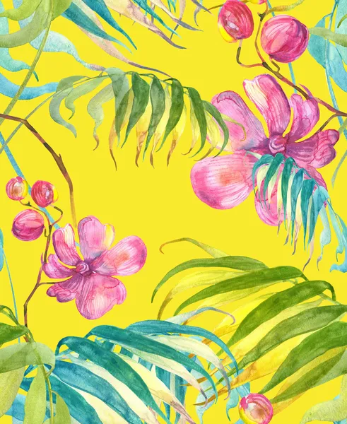 Tropical Flowers Seamless Pattern — Stock Photo, Image