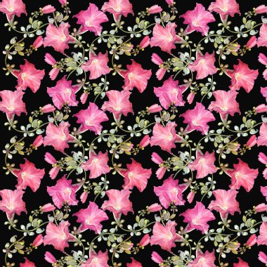 petunya çiçeği seamless modeli