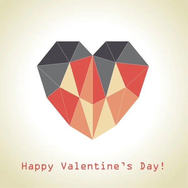 Inima poligonală de Valentine 's Day — Vector de stoc