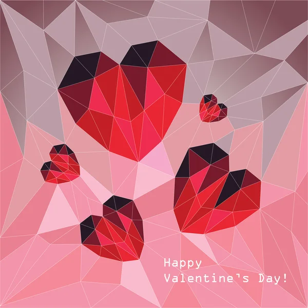 Polygonal hearts — Stock Vector